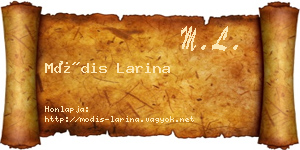 Módis Larina névjegykártya